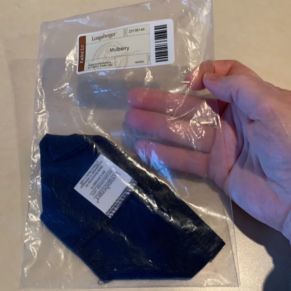 Longaberger Fabric Liner For The Mulberry Basket. Color is Indigo. New